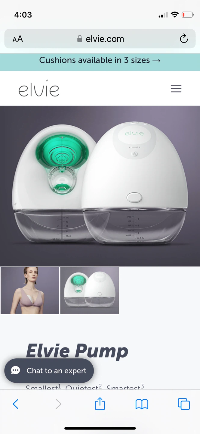 Elvie Pump Double Breast Pump Cordless
