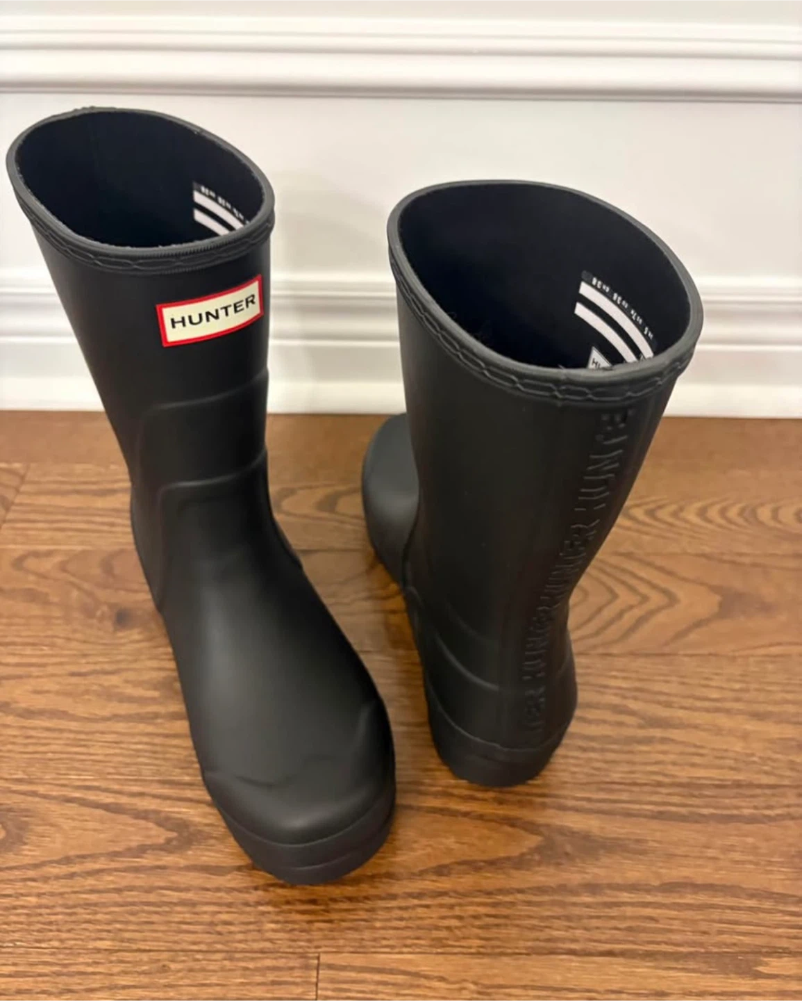 Hunter Black Rubber Rain Boots Size 7 - photo 2
