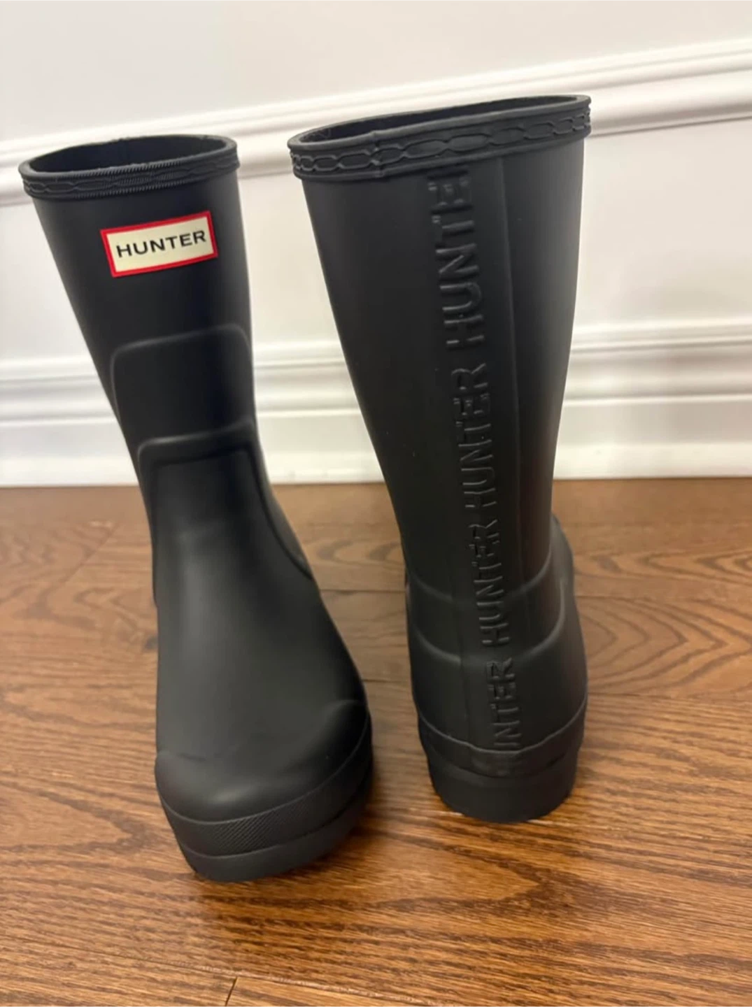Hunter Black Rubber Rain Boots Size 7 - photo 3