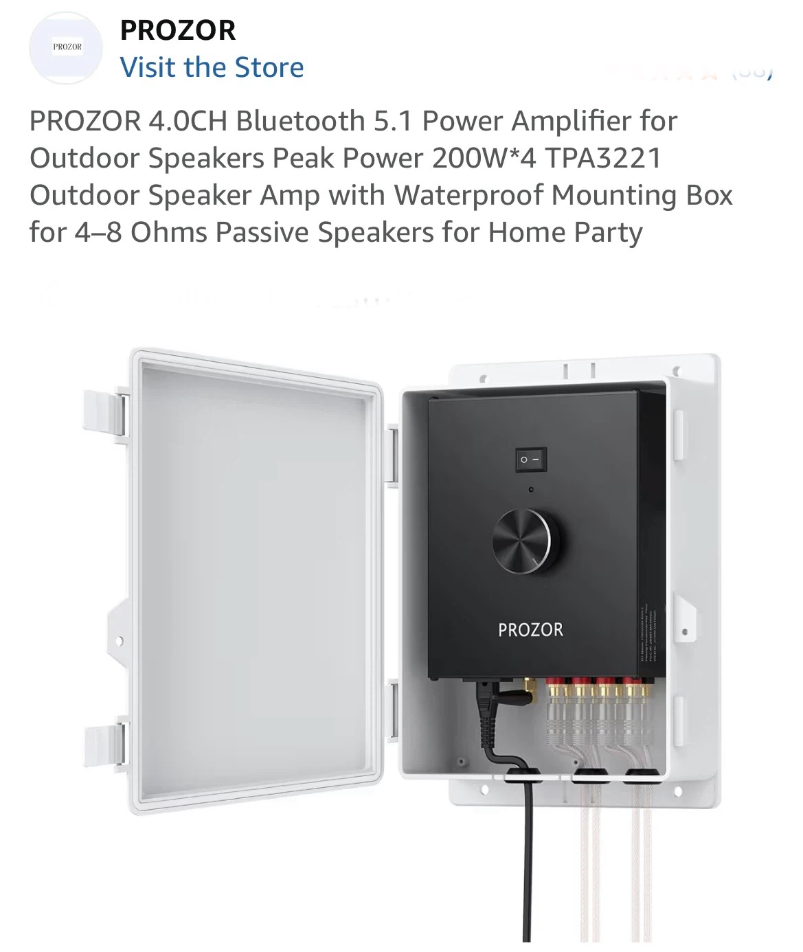 PROZOR 2 IN 1 Bluetooth 5.1 Power Amplifier with Waterproof Box