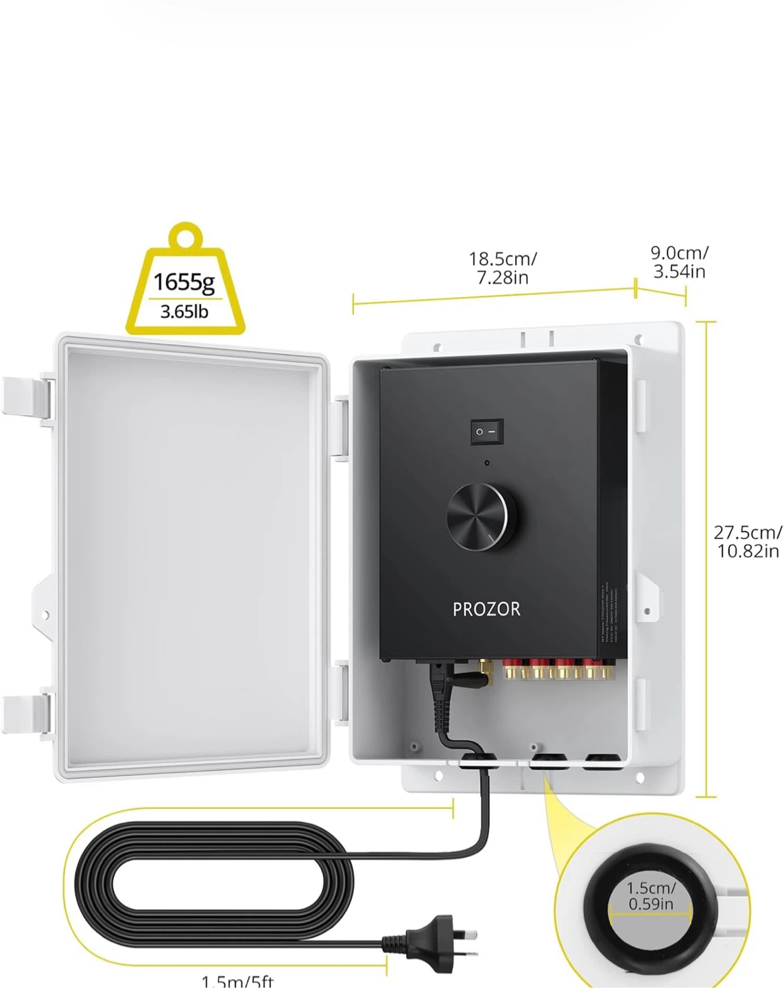 PROZOR 2 IN 1 Bluetooth 5.1 Power Amplifier with Waterproof Box - photo 3