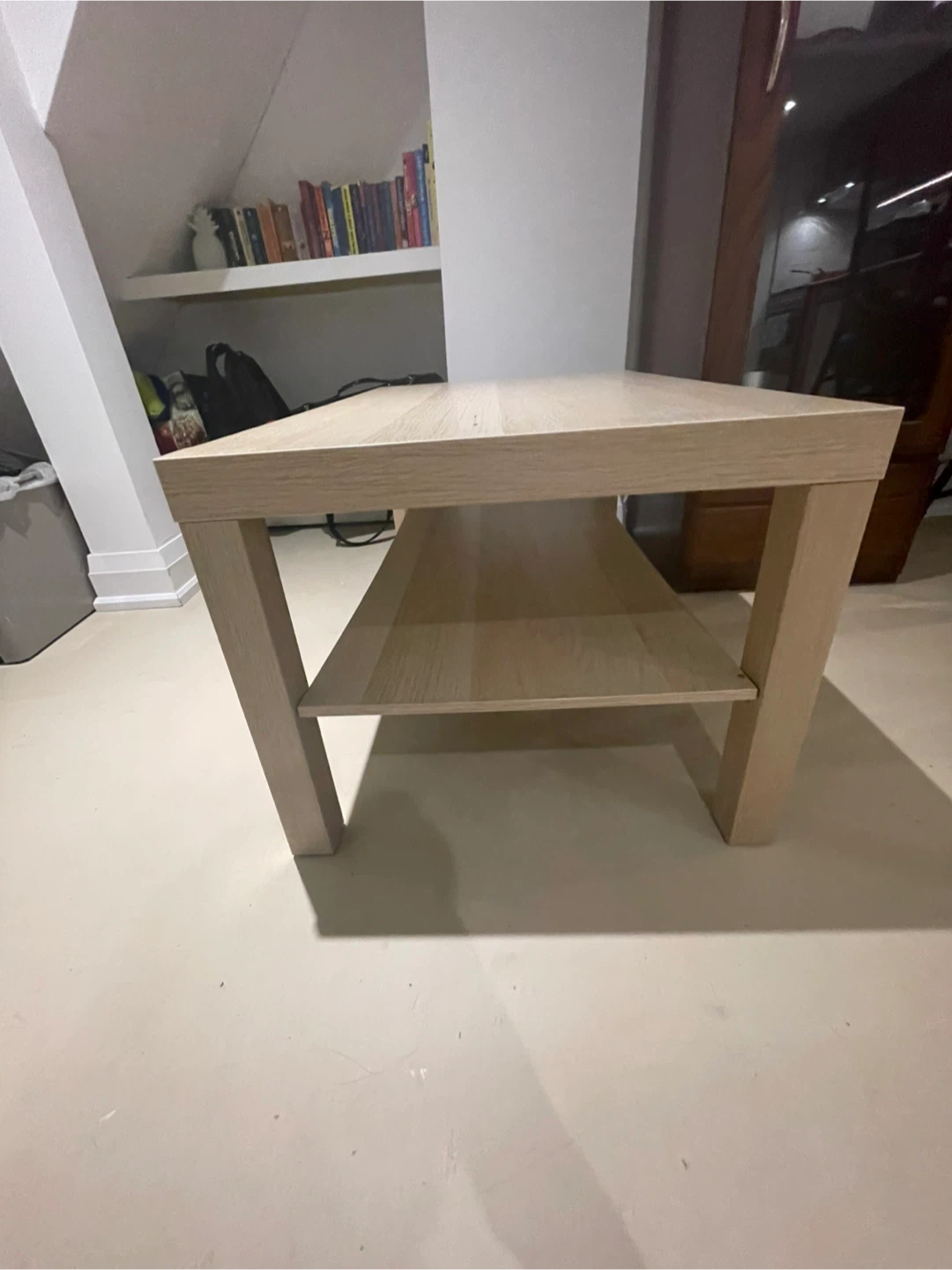Light Wood Coffee Table with Shelf - photo 2