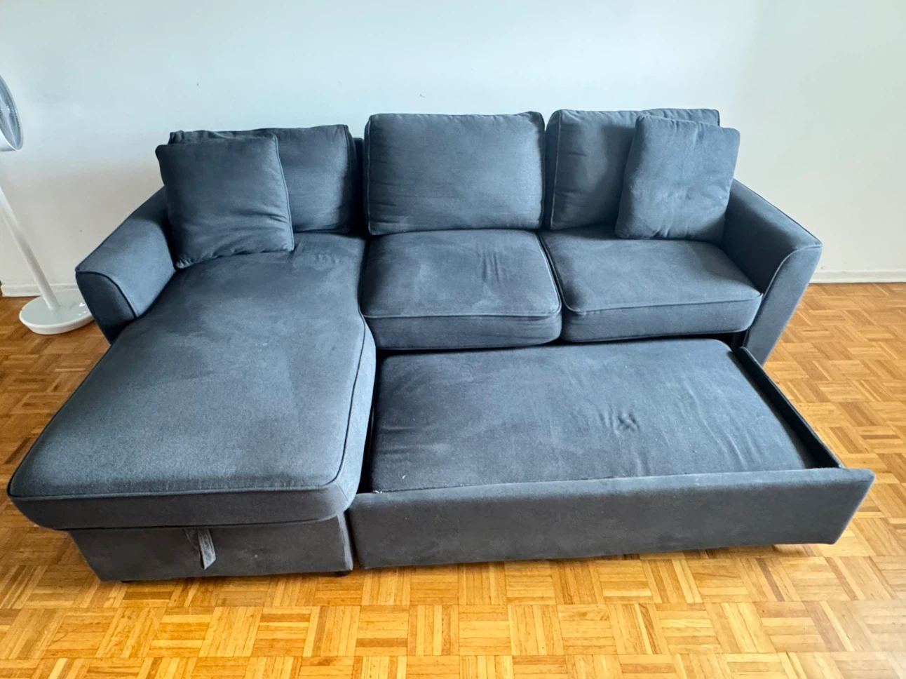 Grey Sectional Sofa Bed with Storage