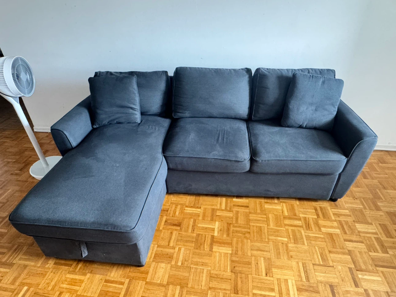 Grey Sectional Sofa Bed with Storage - photo 2