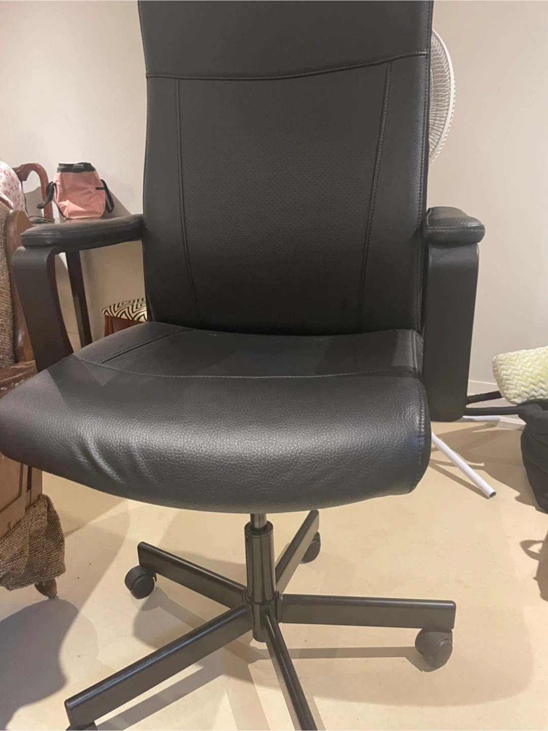 Black Faux Leather Office Chair