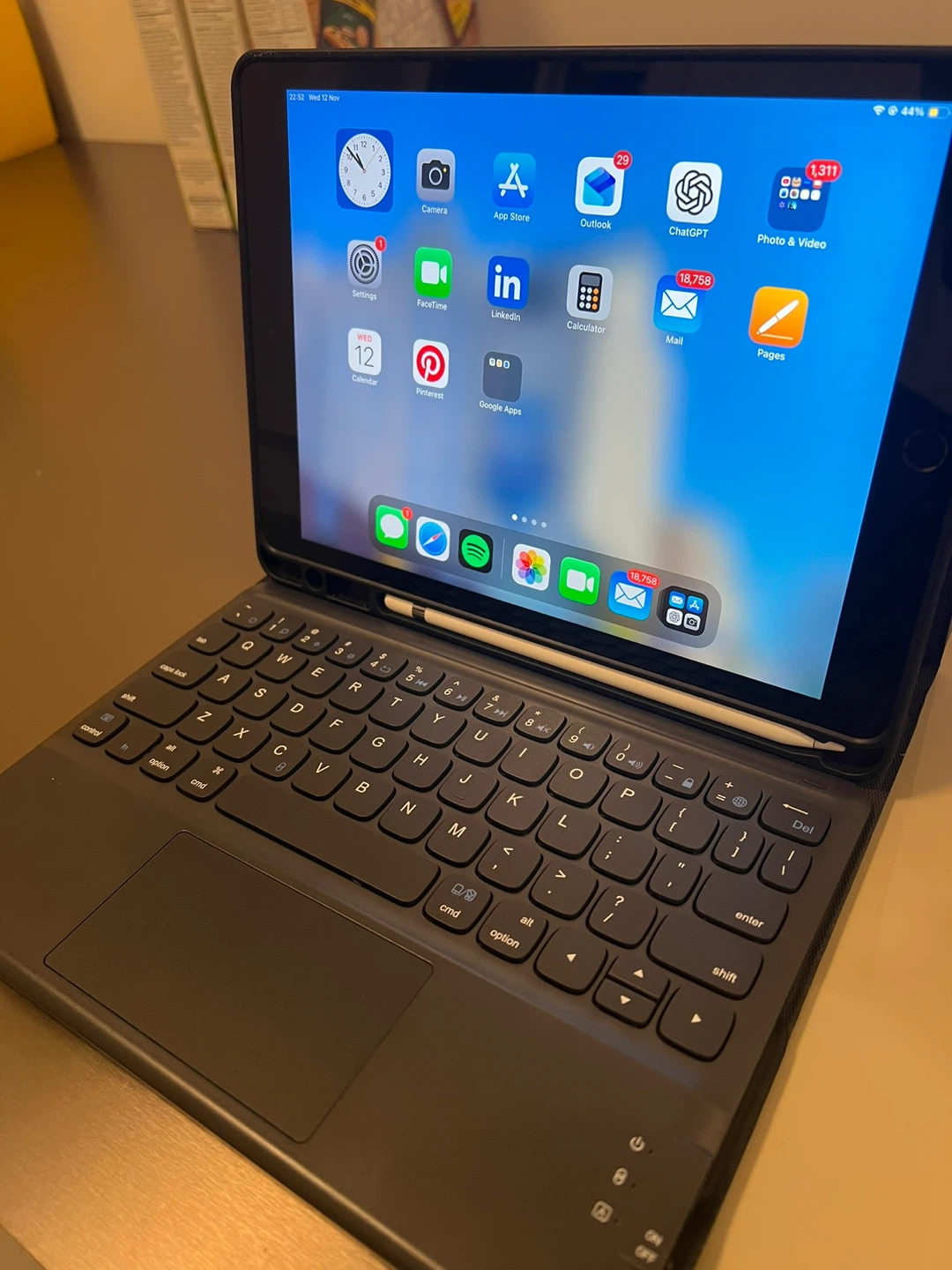 Apple iPad with Keyboard Case & Apple Pencil