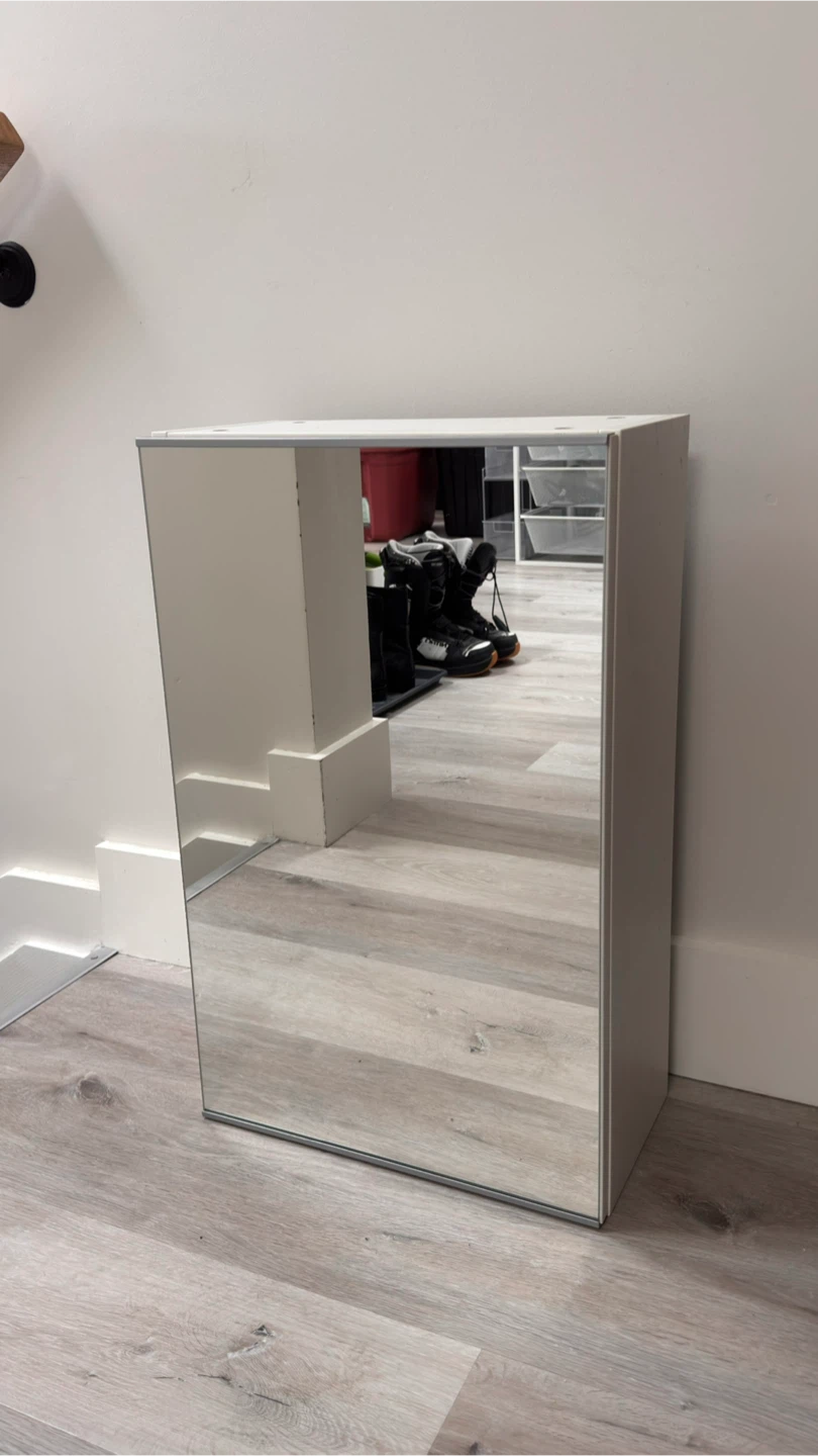 White IKEA vanity Cabinet with Mirror