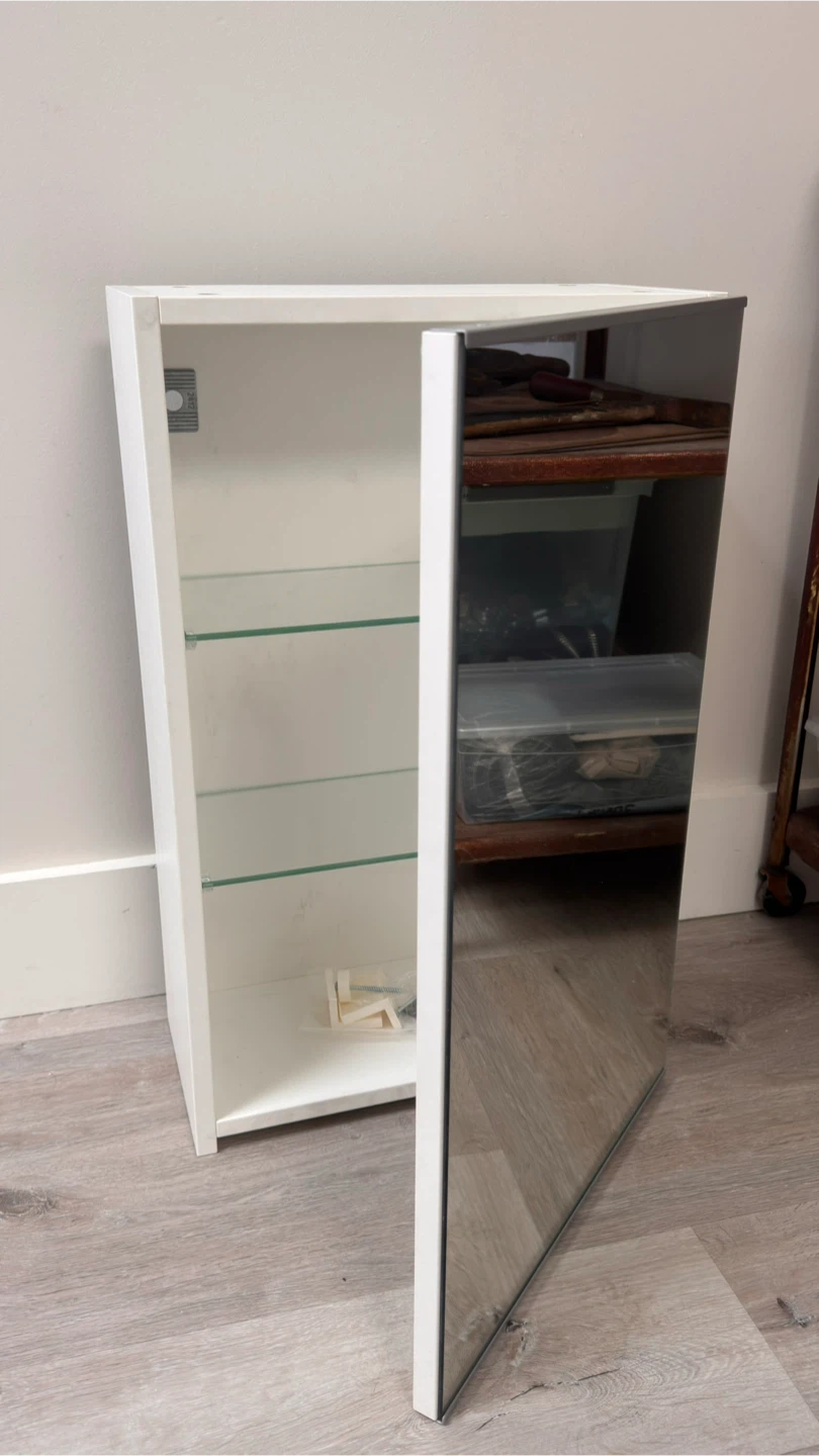 White IKEA vanity Cabinet with Mirror - photo 2