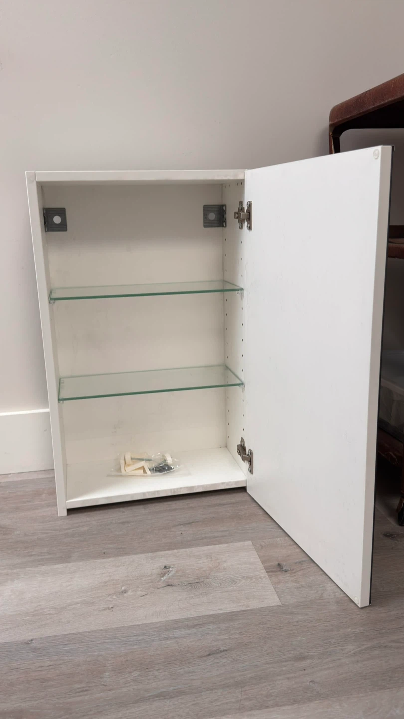White IKEA vanity Cabinet with Mirror - photo 3