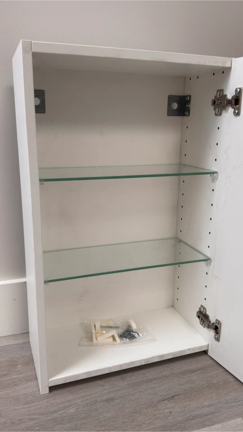 White IKEA vanity Cabinet with Mirror - photo 4