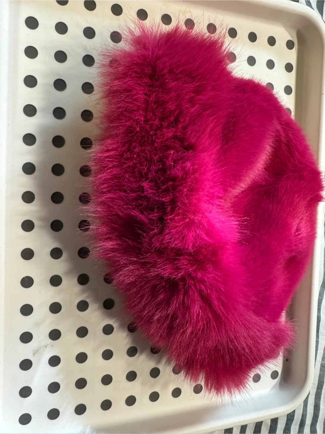 Fuzzy Pink Faux Fur Hat