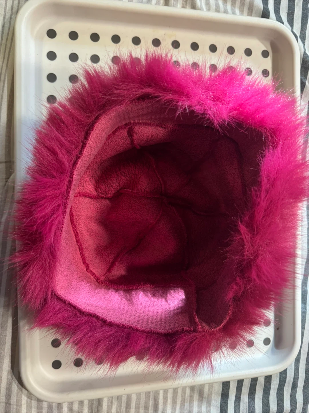 Fuzzy Pink Faux Fur Hat - photo 2