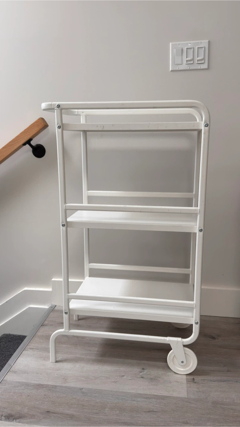 White IKEa 3-Tier Rolling Utility Cart