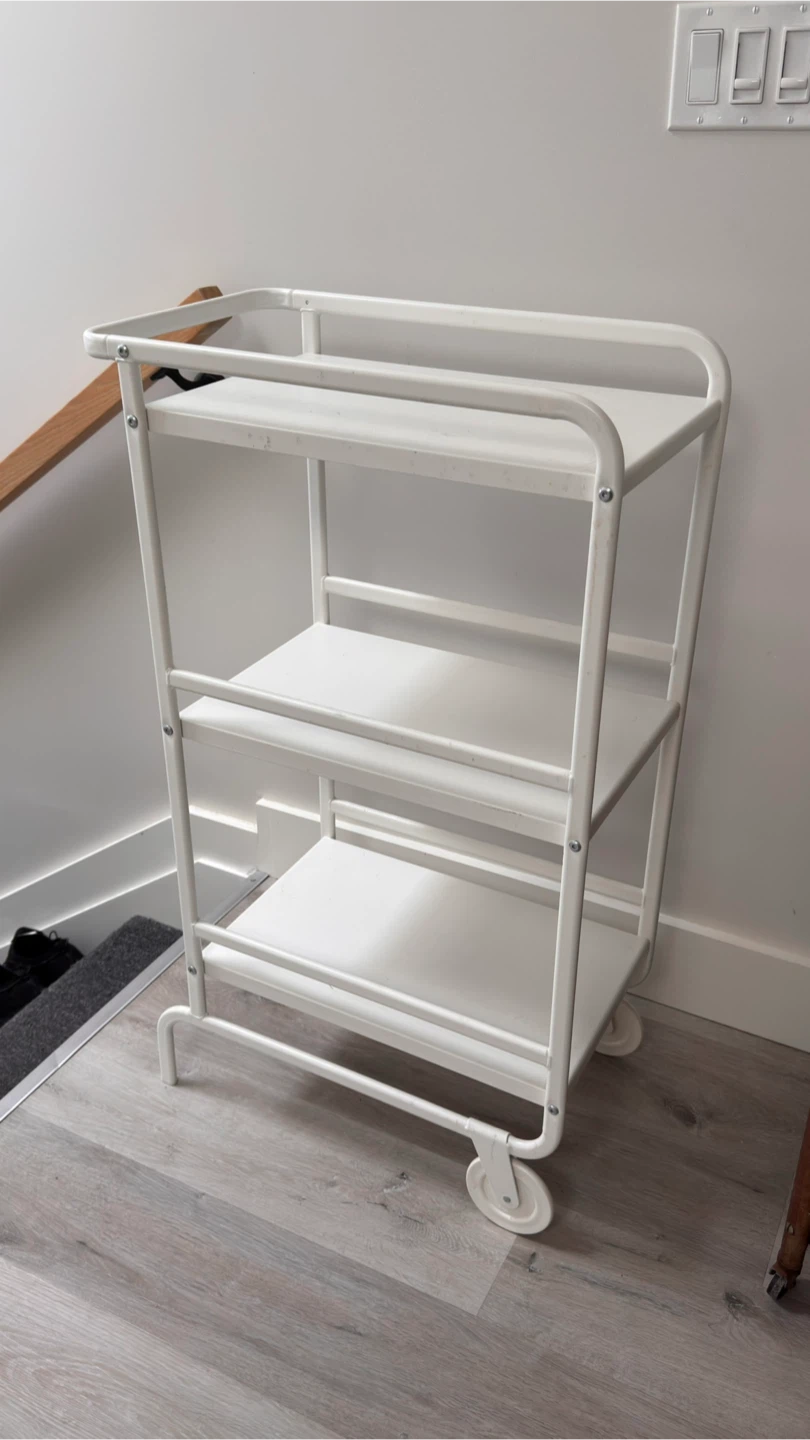 White IKEa 3-Tier Rolling Utility Cart - photo 2