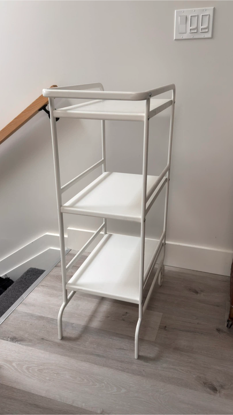White IKEa 3-Tier Rolling Utility Cart - photo 3