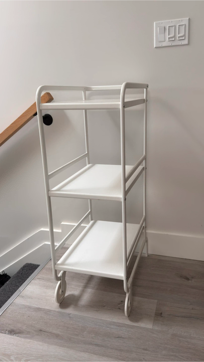 White IKEa 3-Tier Rolling Utility Cart - photo 4