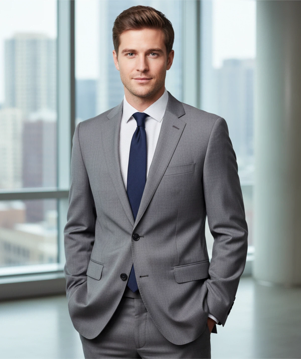 J. Ferrar Slim Fit Grey Suit Jacket Blazer - Size 44 Reg