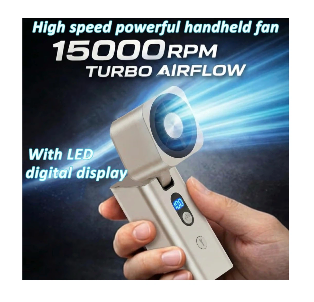 Brand new Metal Mini Handheld Fan 1-100 speed 15000RPM - photo 5