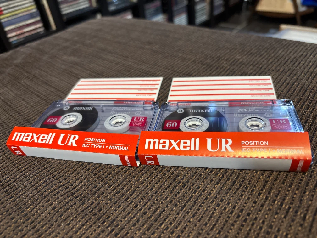2x Maxell UR 60 Type I Normal Position Cassette Tapes