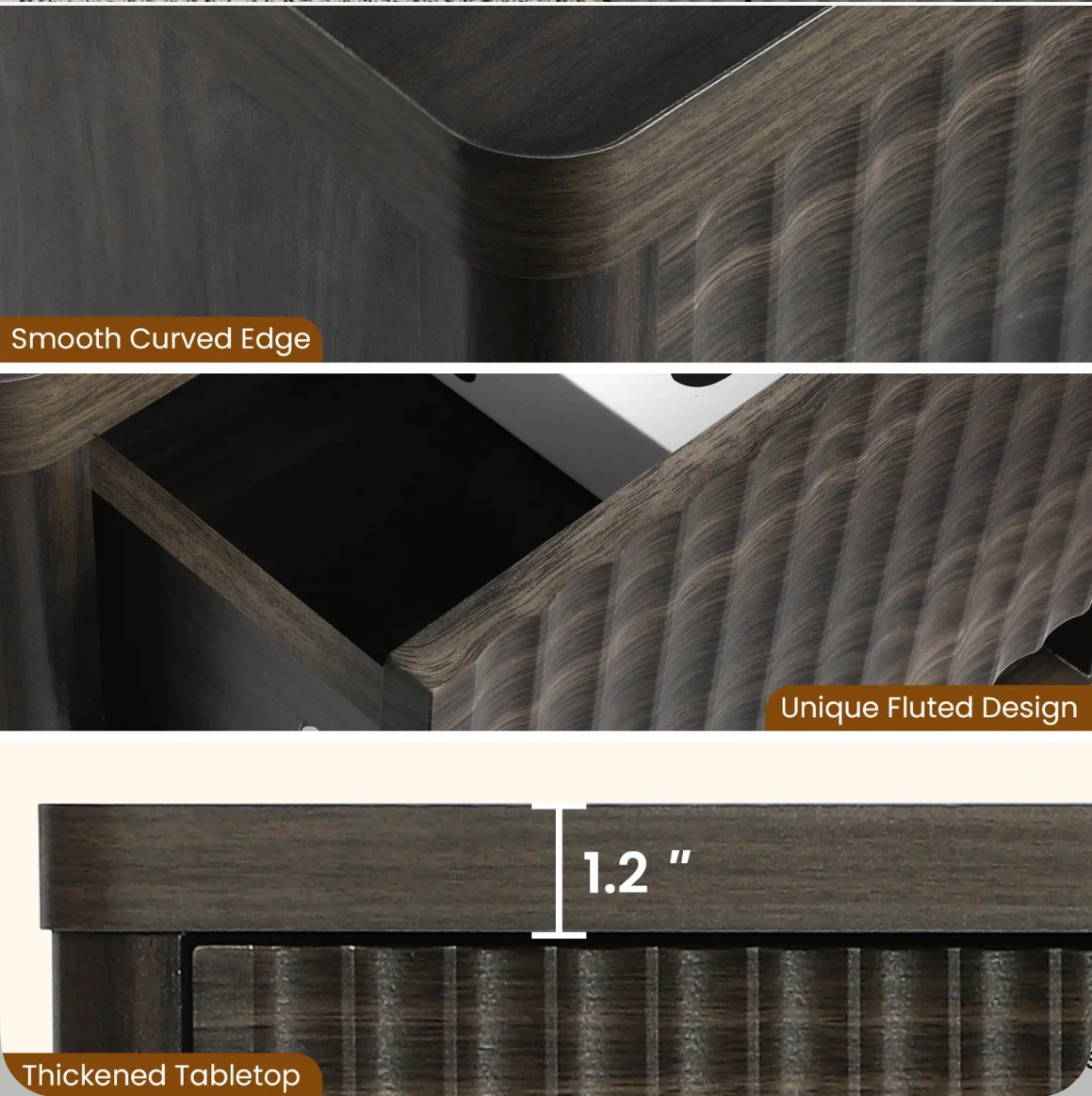Dark Wood 6-Drawer Dresser with Gold Legs - photo 5