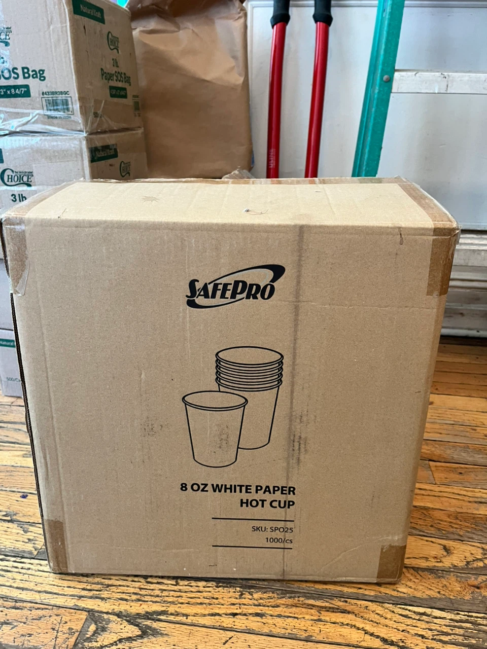SAFEPRO 8 oz White Paper Hot Cups (1000 ct)