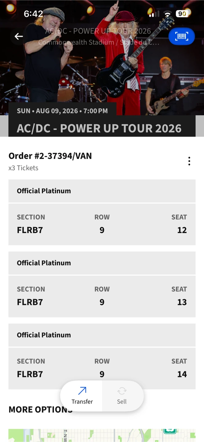 AC/DC powerup tix 3 Official Platinum
