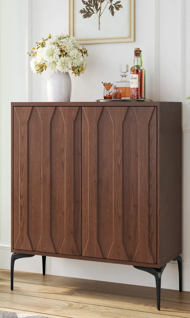 Brown Wood Cabinet with Adjustable Shelf