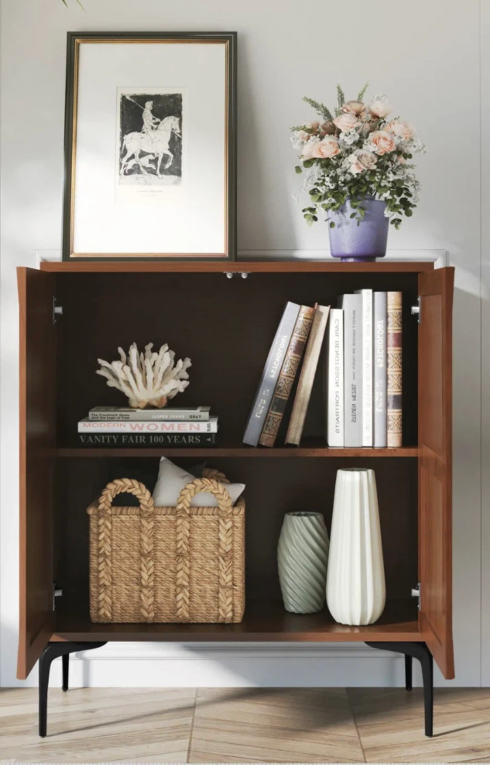 Brown Wood Cabinet with Adjustable Shelf - photo 3