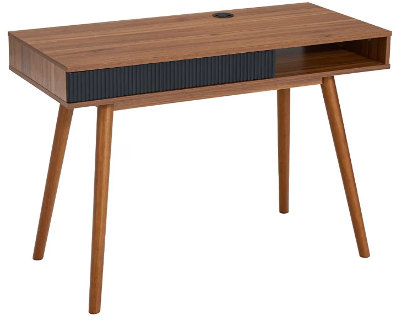 Mid-Century Modern Wood Desk with Drawer - photo 5