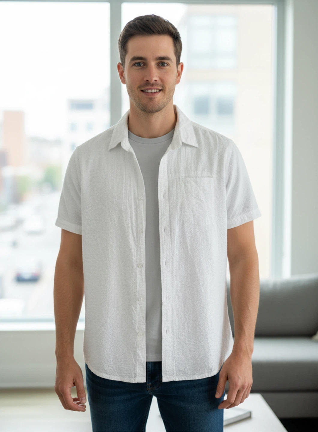 Projek Raw White Short Sleeve Shirt M