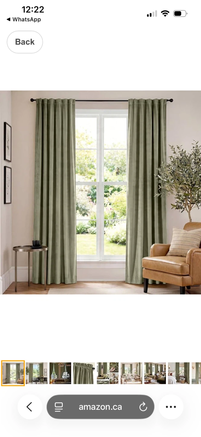 Lazzyy Olive Sage Blackout Curtains