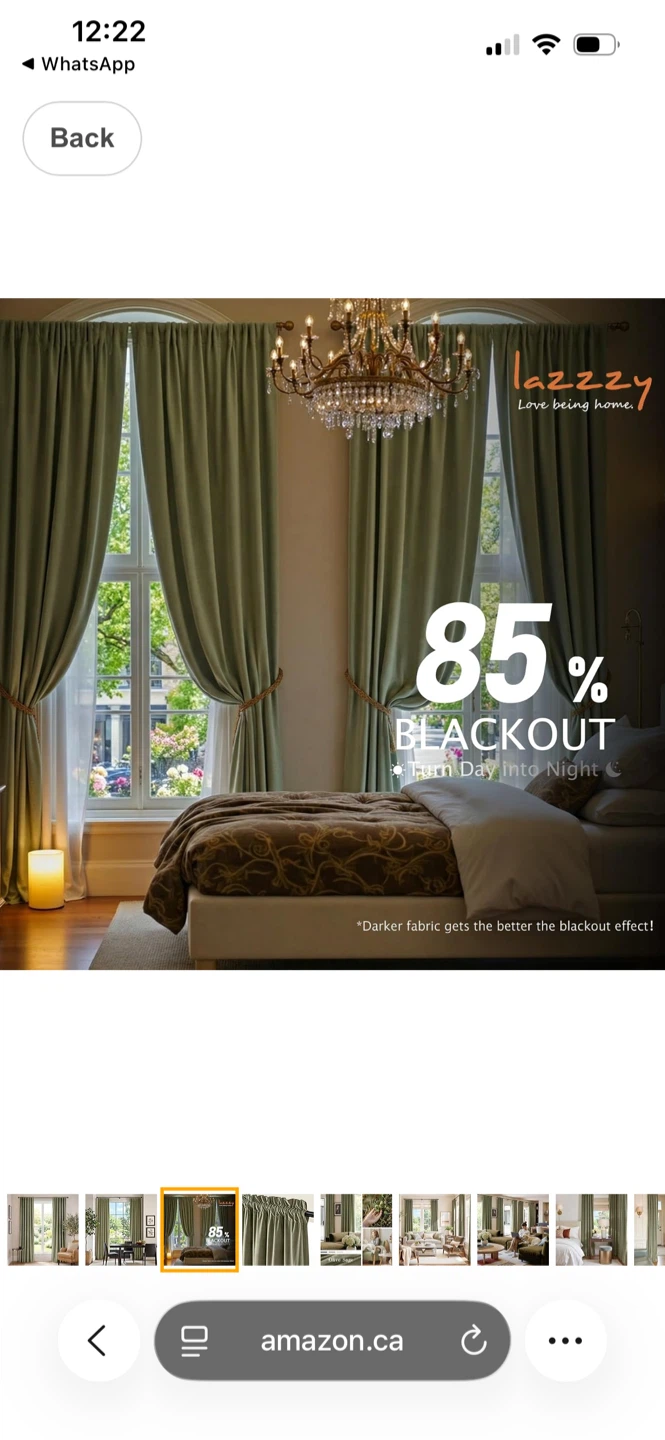 Lazzyy Olive Sage Blackout Curtains - photo 3