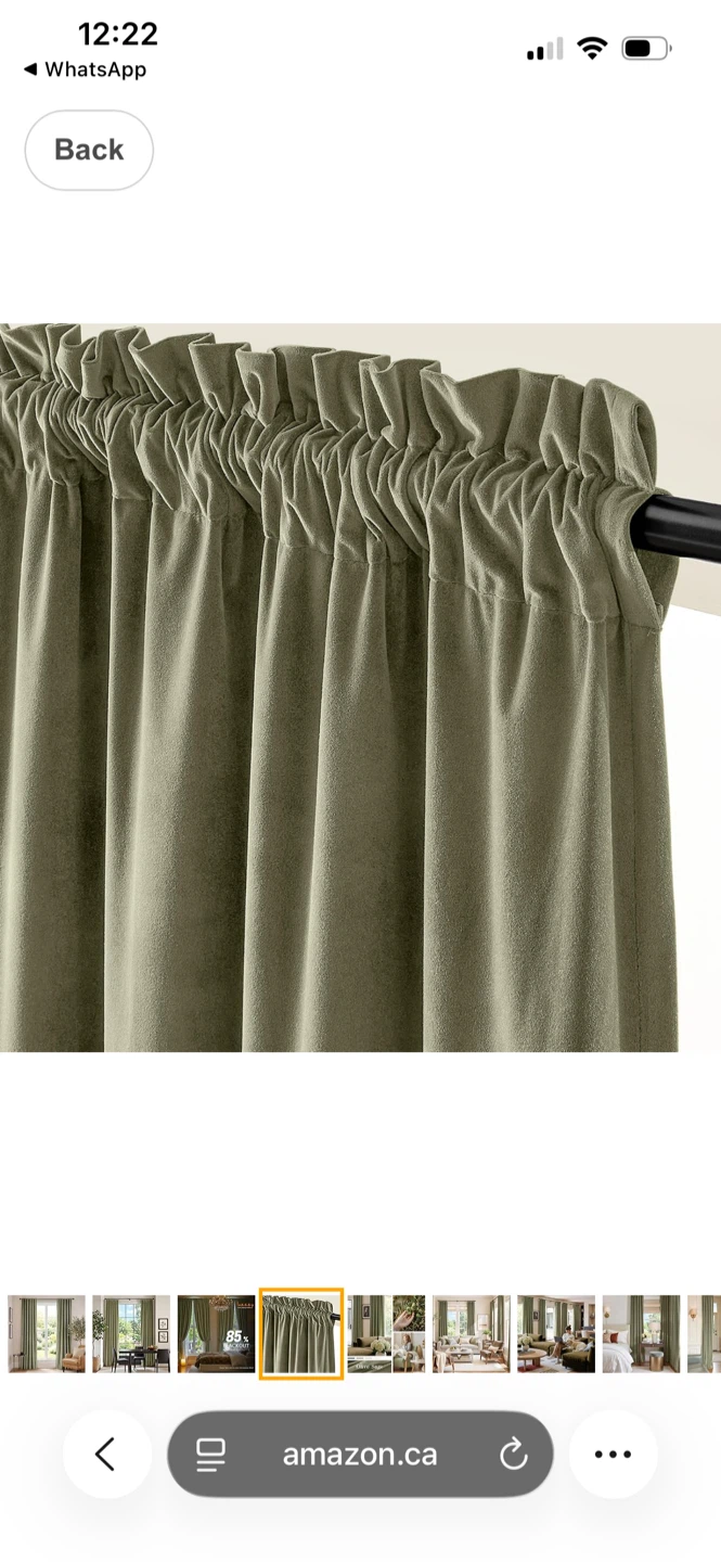 Lazzyy Olive Sage Blackout Curtains - photo 4