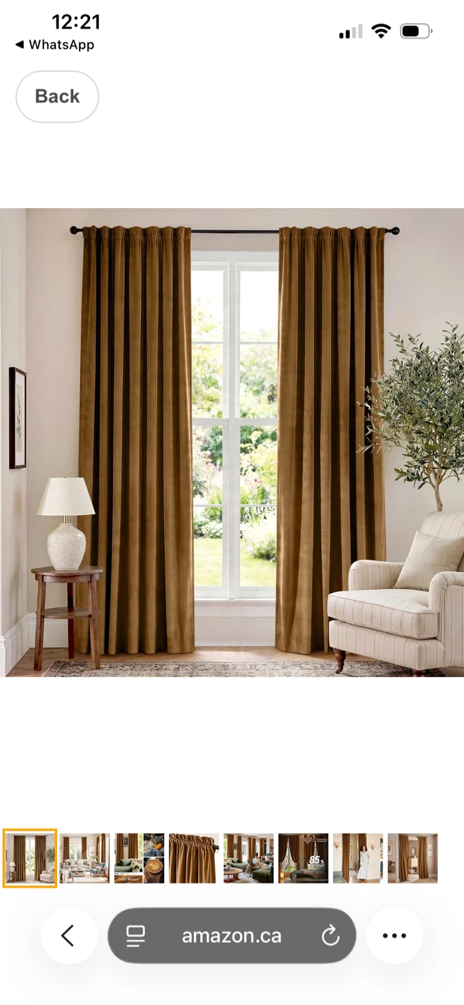 Lazzyy Gold Brown Blackout Curtains