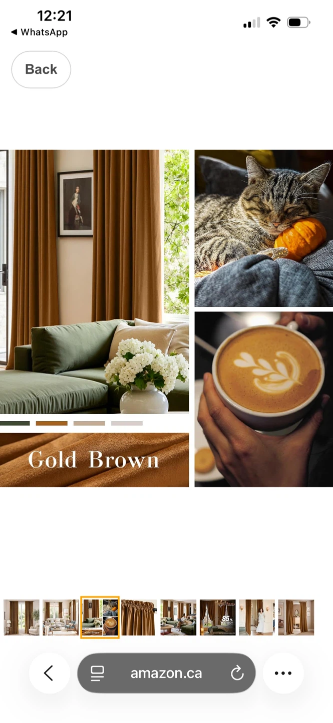 Lazzyy Gold Brown Blackout Curtains - photo 2