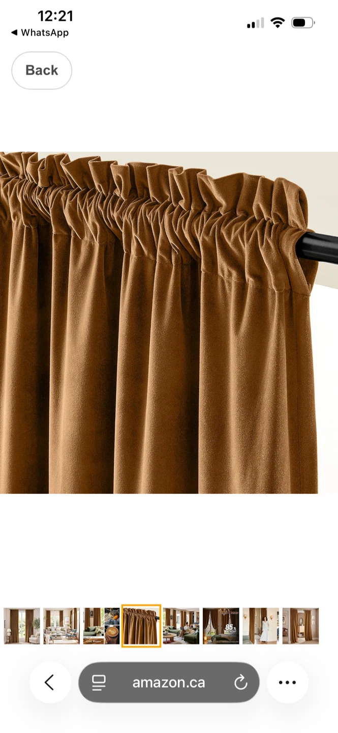 Lazzyy Gold Brown Blackout Curtains - photo 3