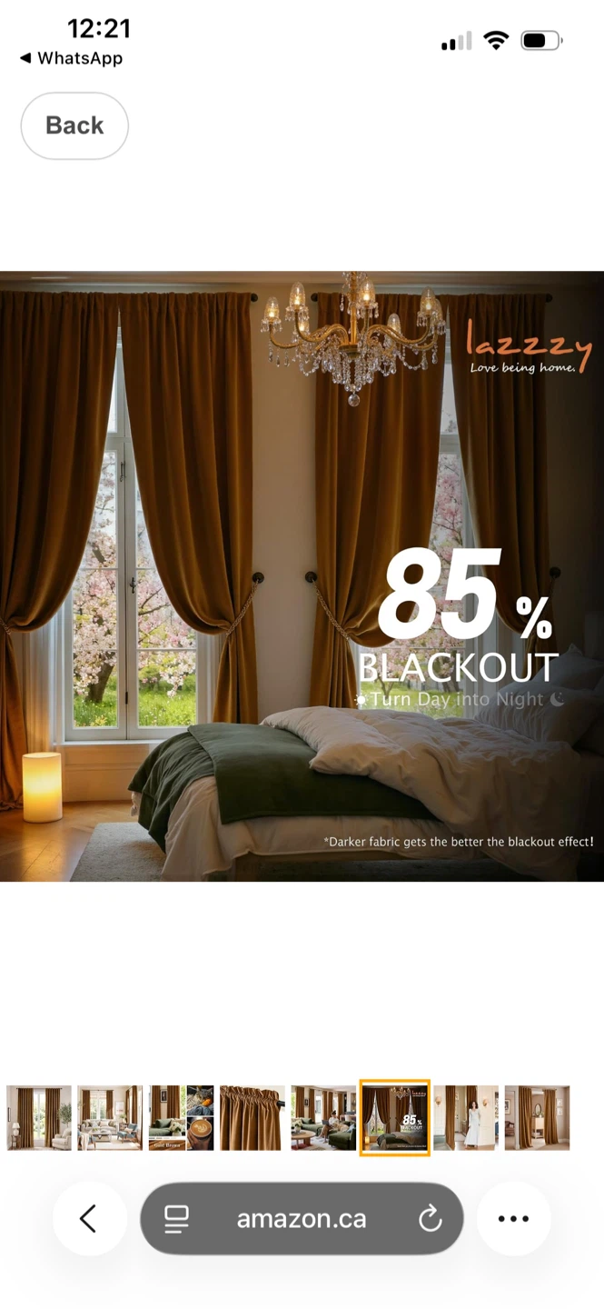 Lazzyy Gold Brown Blackout Curtains - photo 4