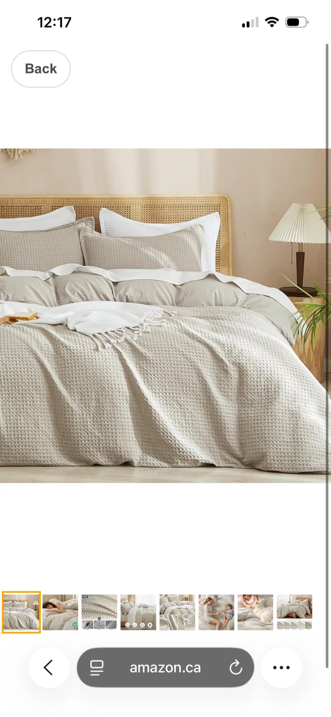 PHF 300GSM Waffle Weave Duvet Cover Set Queen