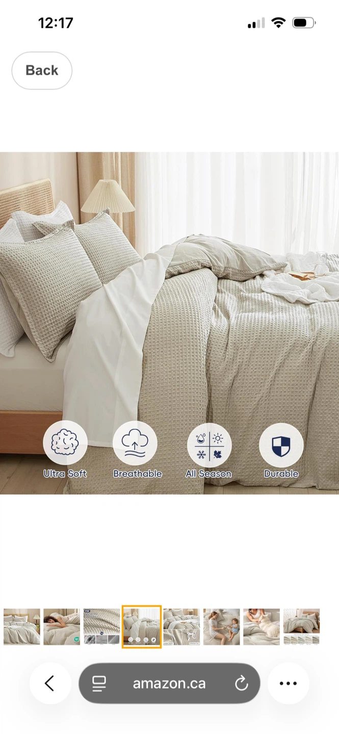 PHF 300GSM Waffle Weave Duvet Cover Set Queen - photo 3