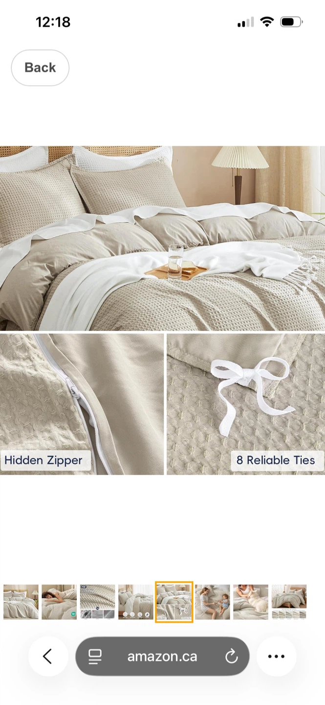 PHF 300GSM Waffle Weave Duvet Cover Set Queen - photo 4