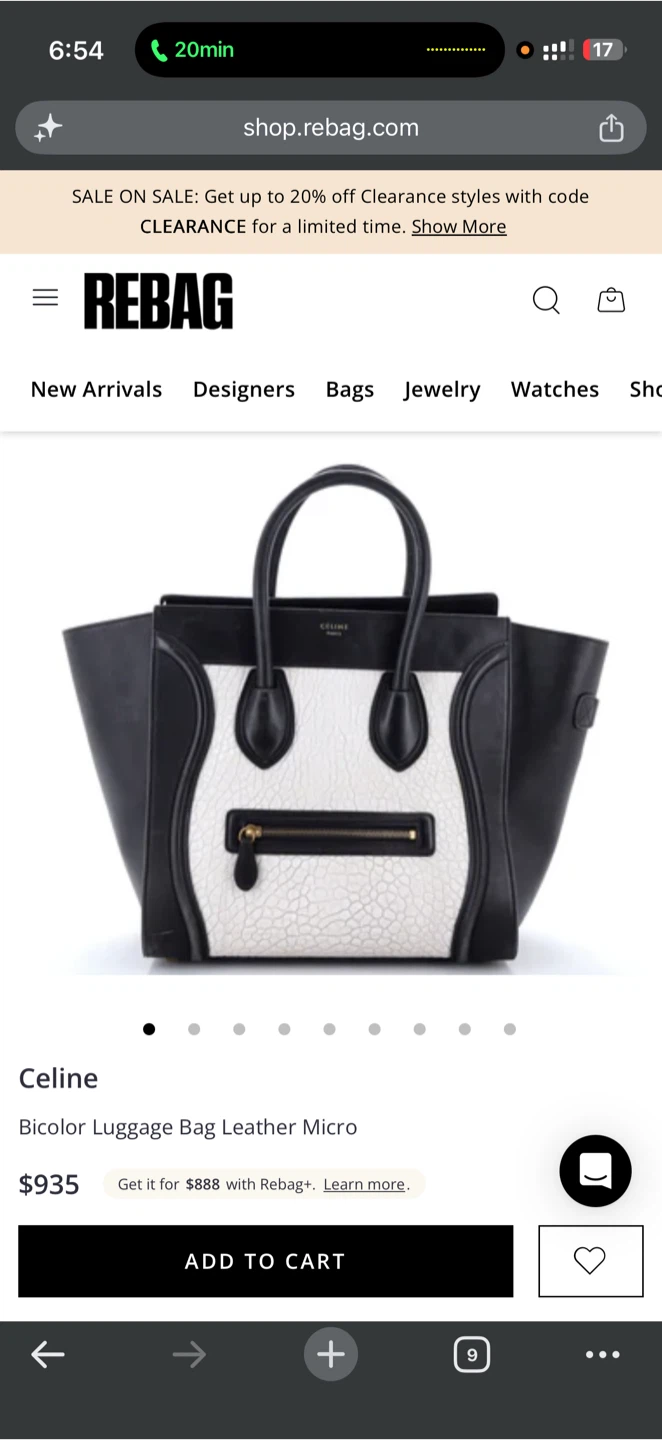 Celine Bicolor Luggage Bag Leather Micro - photo 2