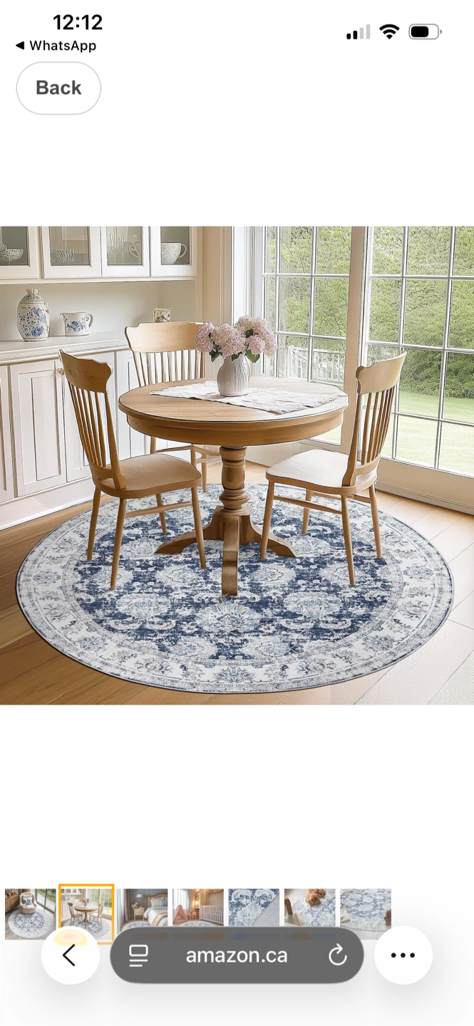 Round Area Rug - Blue and White 5ft - photo 2