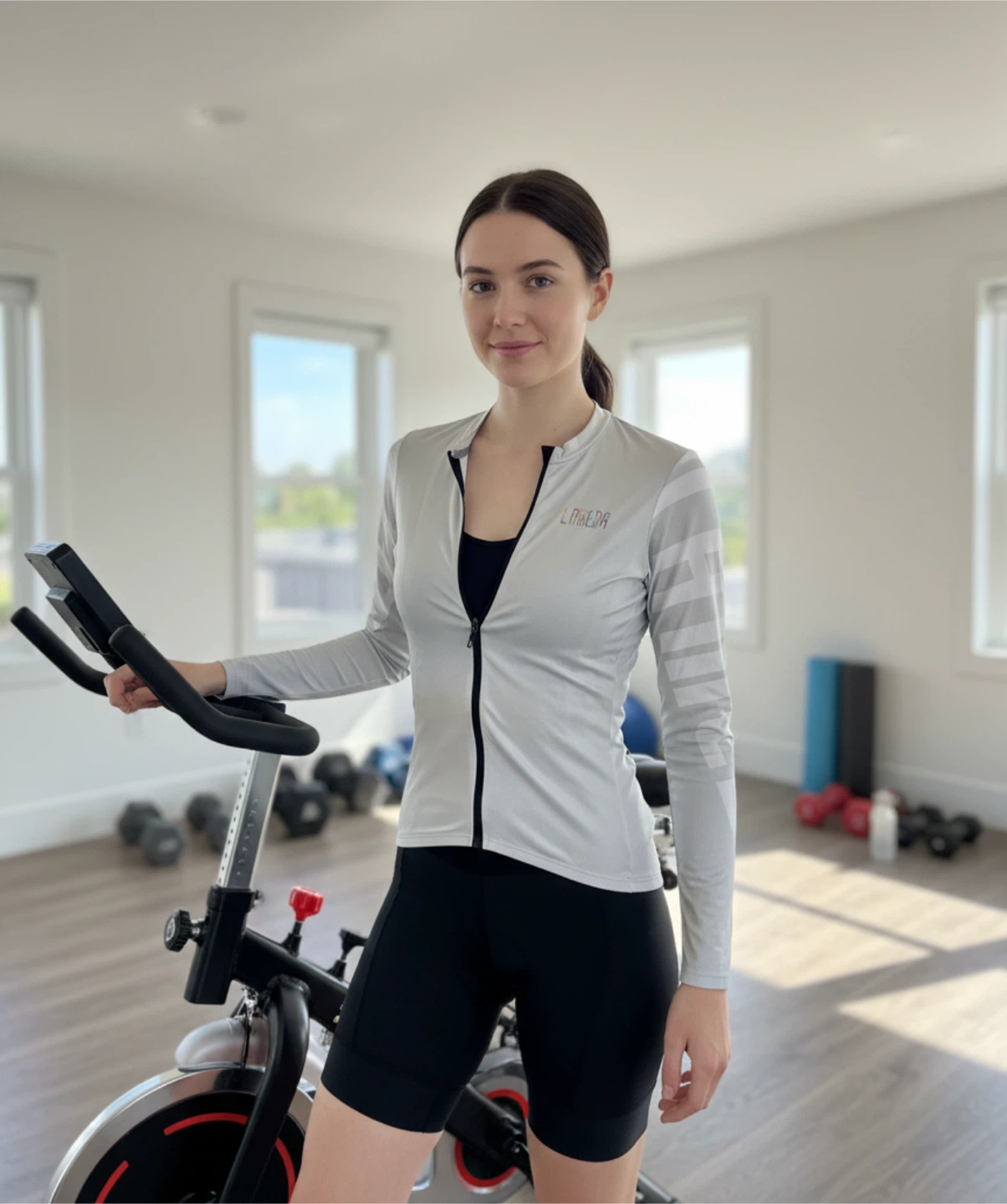 LAMEDA Long Sleeve Cycling Jersey - Grey - US/EU M