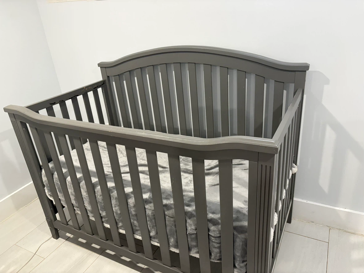 Grey Baby Crib