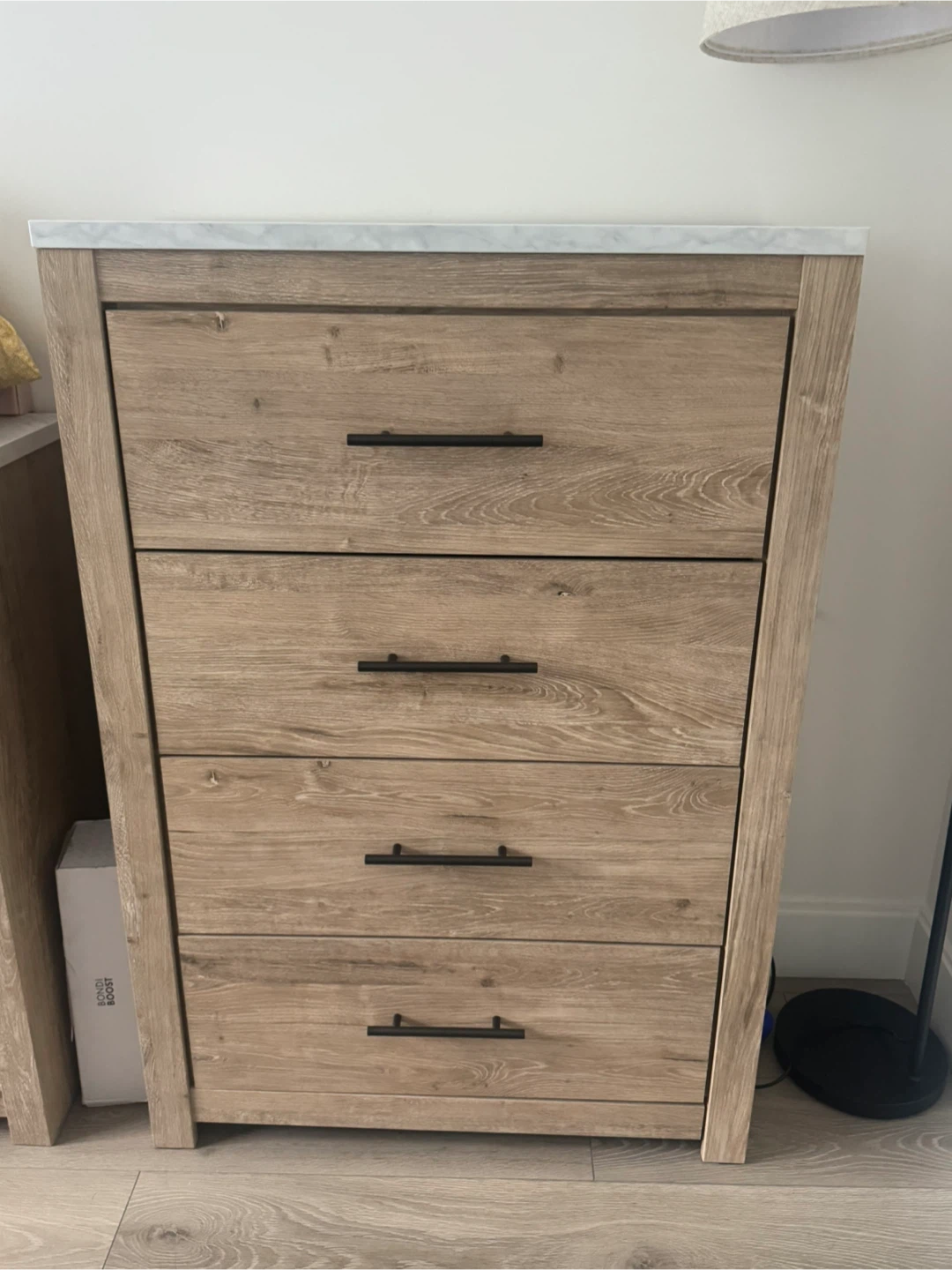 Bedroom set: Dresser with mirror, tall 4 drawer and side table - photo 5