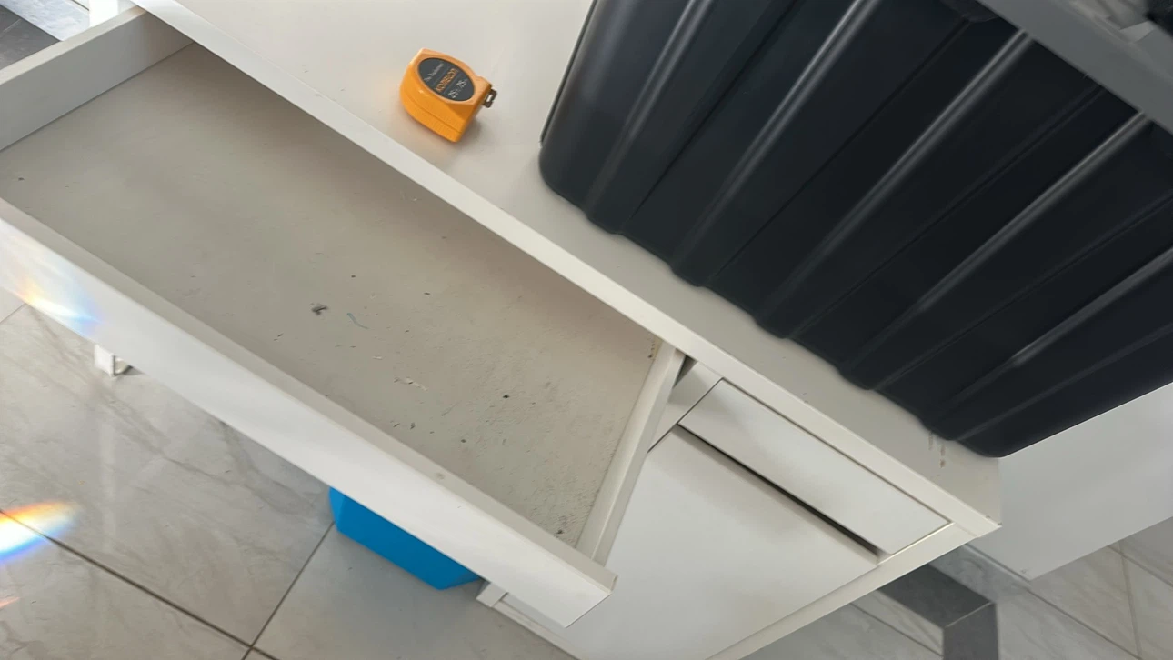 White Ikea Desk with Drawer - photo 2