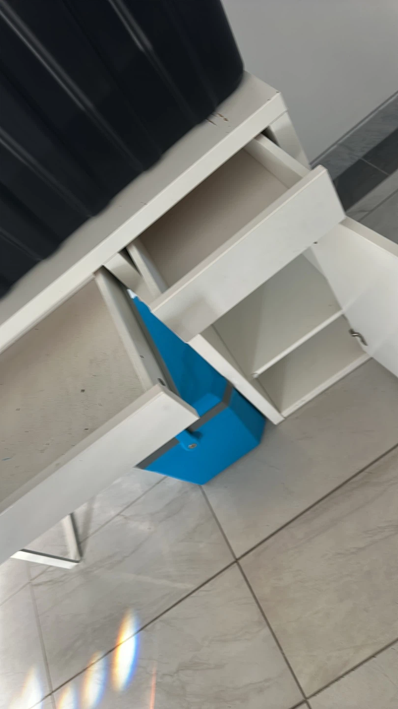 White Ikea Desk with Drawer - photo 3