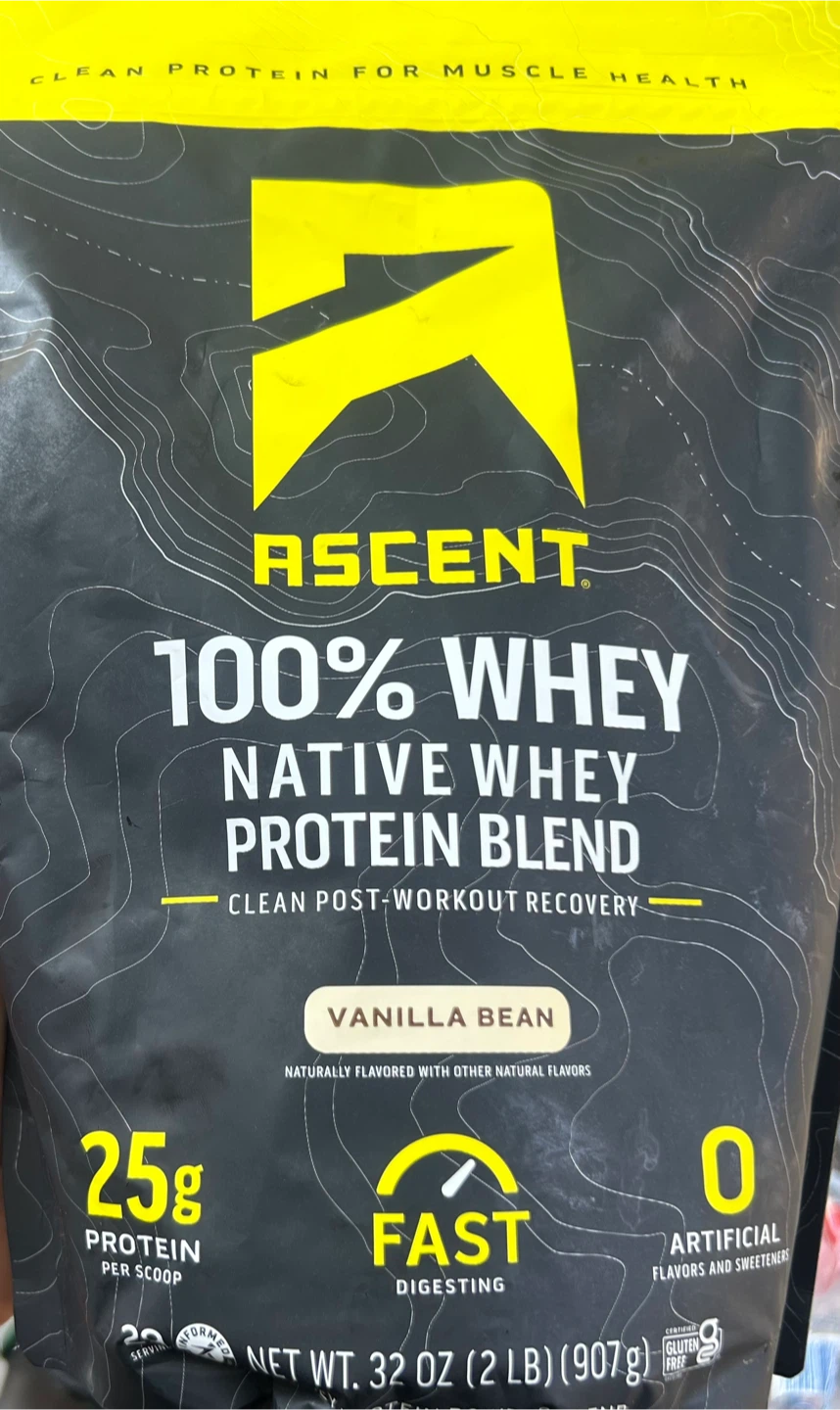 Ascent 100% Whey Native Protein Blend - Vanilla Bean