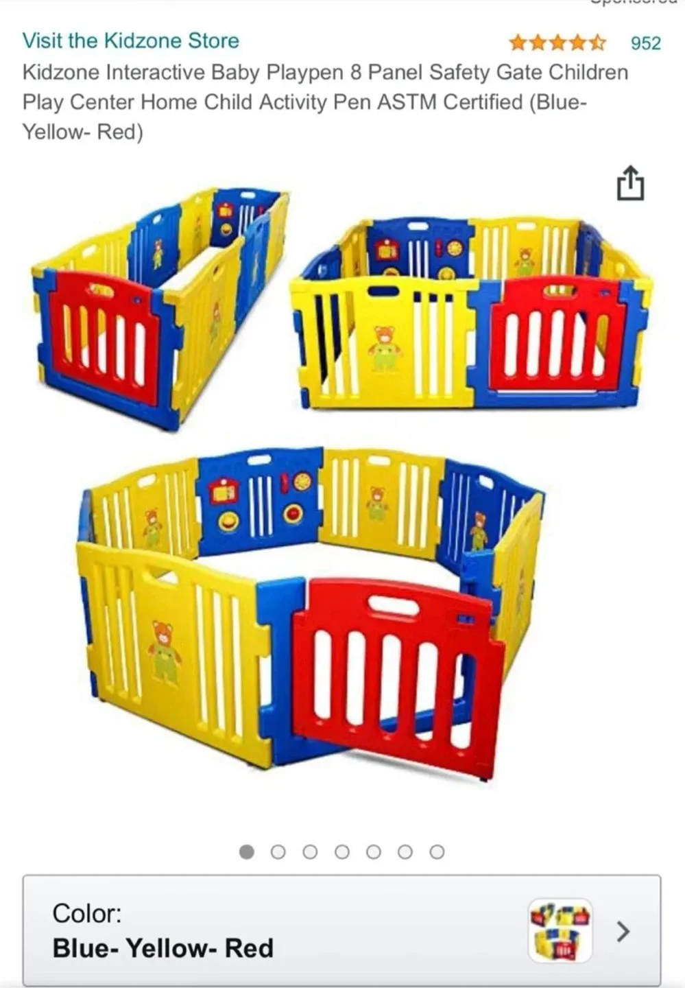 Kidzone Interactive Baby Playpen 8 Panel - photo 2