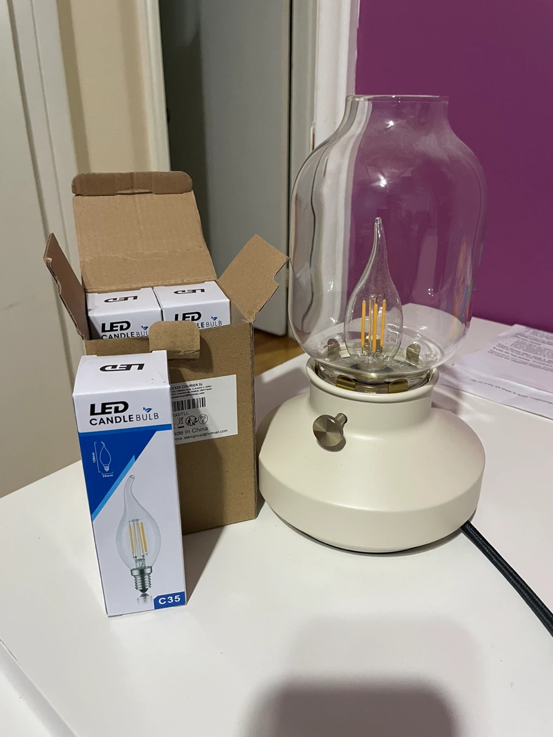 TÄRNABY Table lamp, dimmable beige with extra bulbs - photo 2